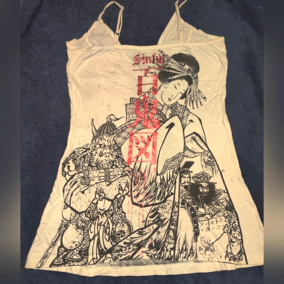 Rare Sinful Geisha Tunic Tank Medium - Picture 2 of 4